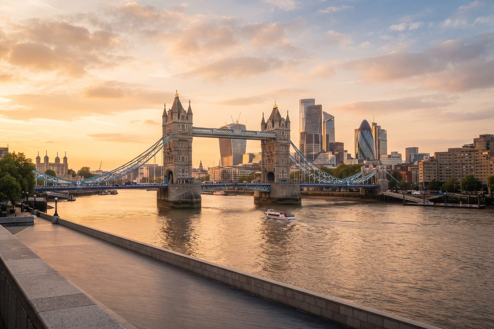 Tower Bridge in London at sunset, UK tourist visa from Pakistan