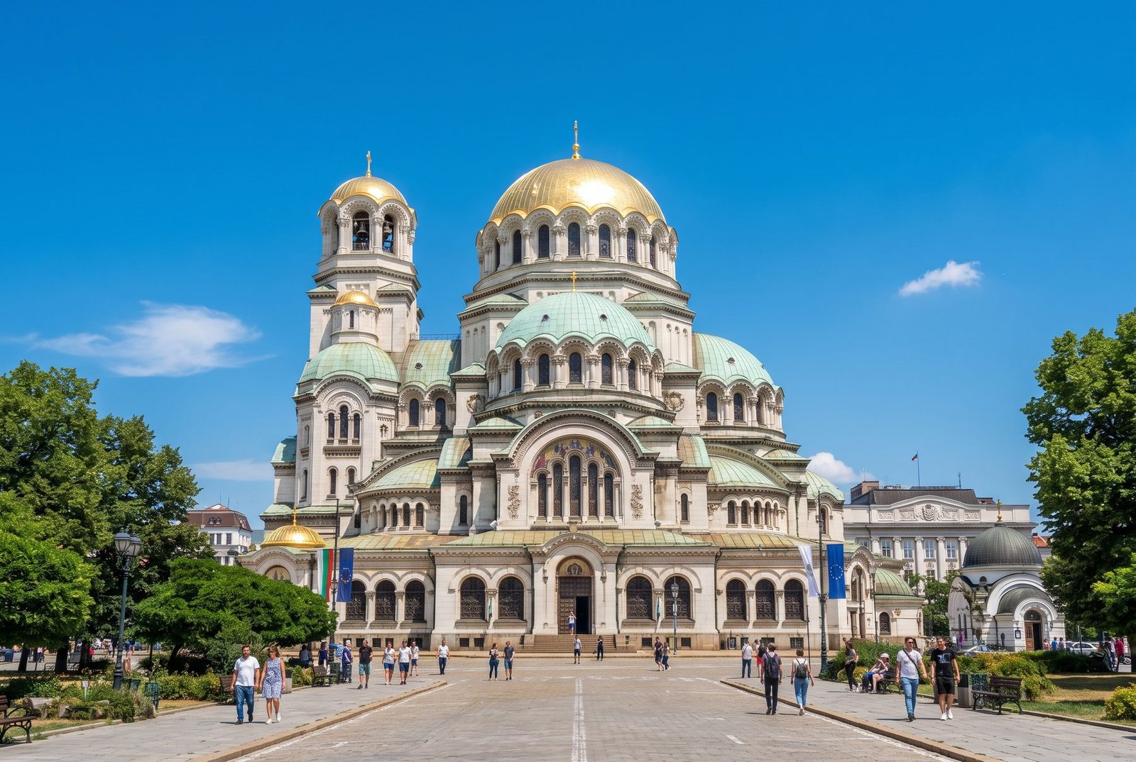 Alexander Nevsky Cathedral with golden domes in Sofia, Bulgaria