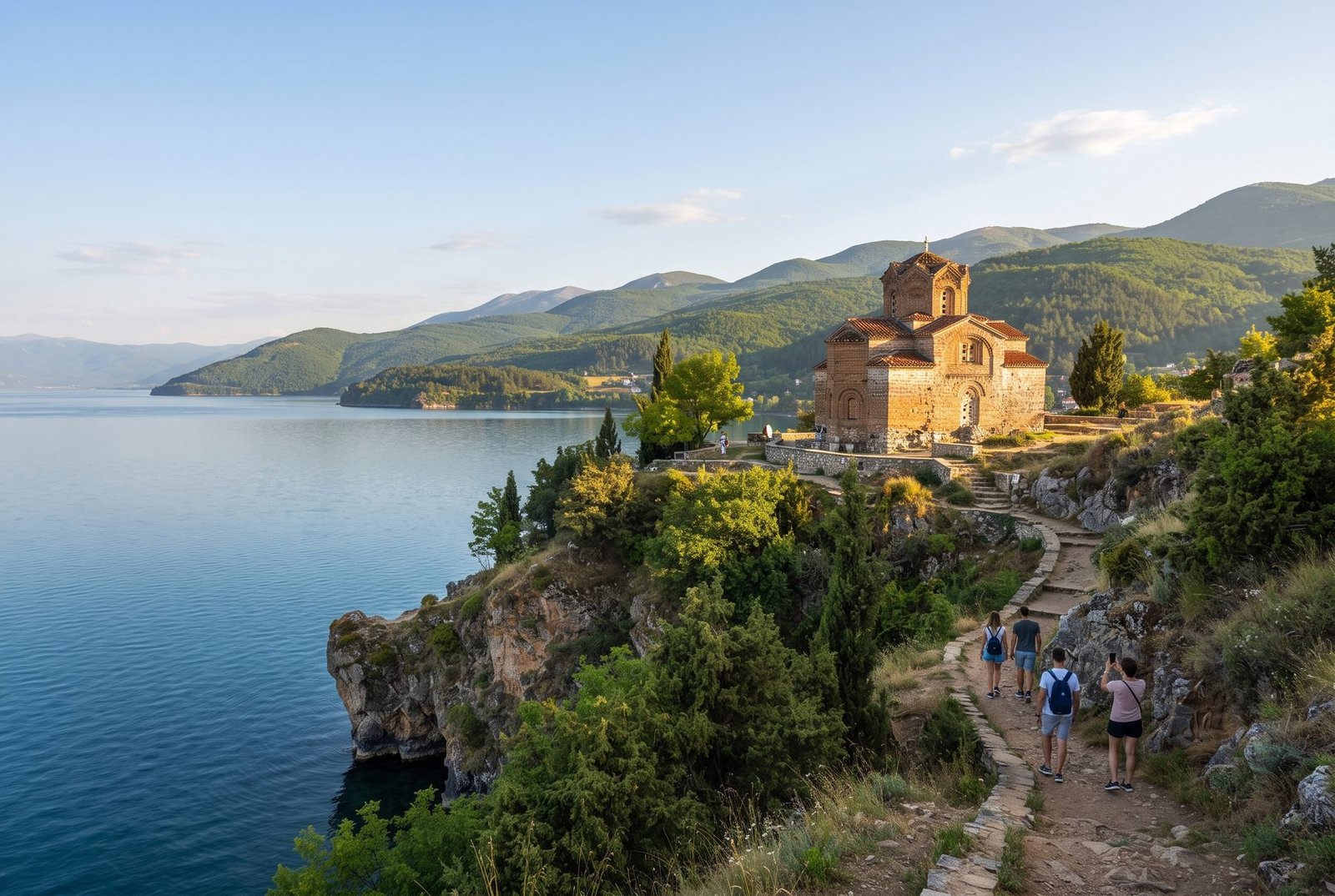 Church of St. John at Kaneo on a cliff above Lake Ohrid, North Macedonia