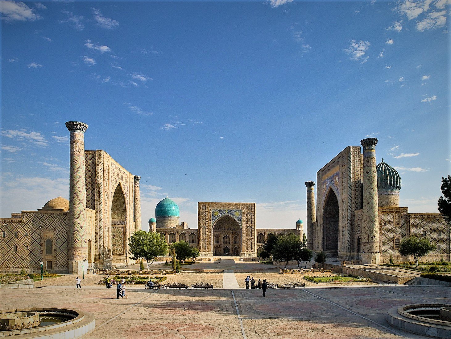 Registan Square with its three madrasahs in Samarkand, Uzbekistan